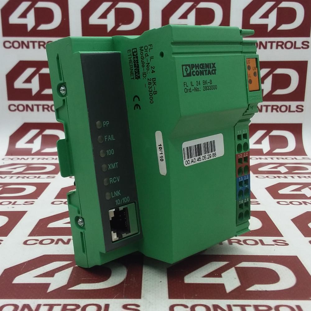 2833000 | Phoenix Contact | (FL-IL 24-BK-B) Inline Bus Coupler, 500mA, 24VDC