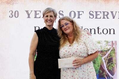 Amana Living IMAGE CEO Stephanie Buckland with Brenda Fenton one of the 30 Years Service Recipient