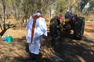 Blessing of Plough Ploughing a Furrow St John in the Wilderness