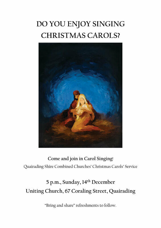 Christmas Carol Singing Poster Quairading 2025