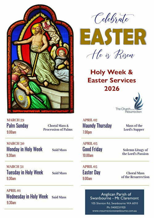 Easter Services 2026 at COTR Swanbourne A4