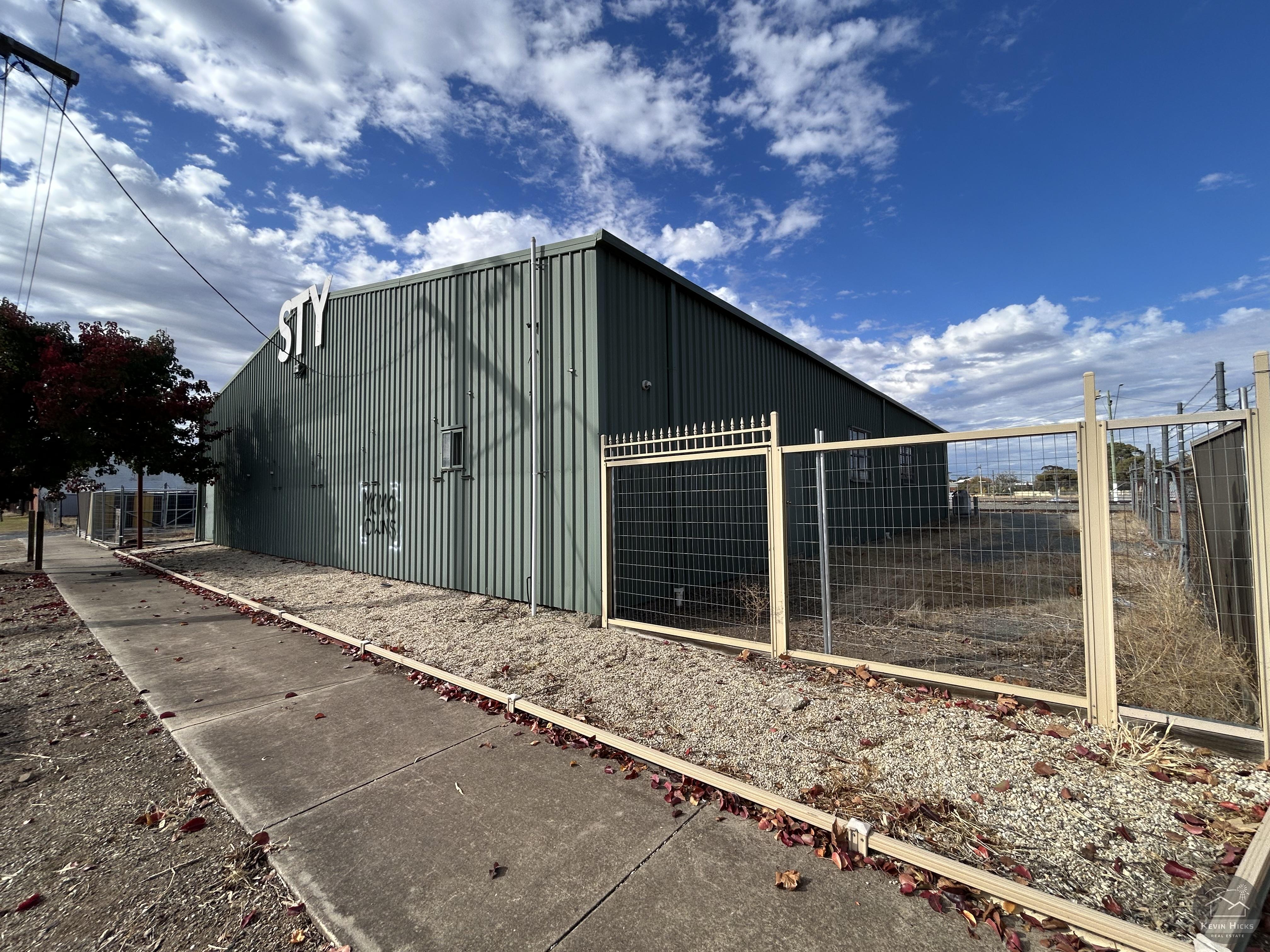 Prime location large shed with 3ph power