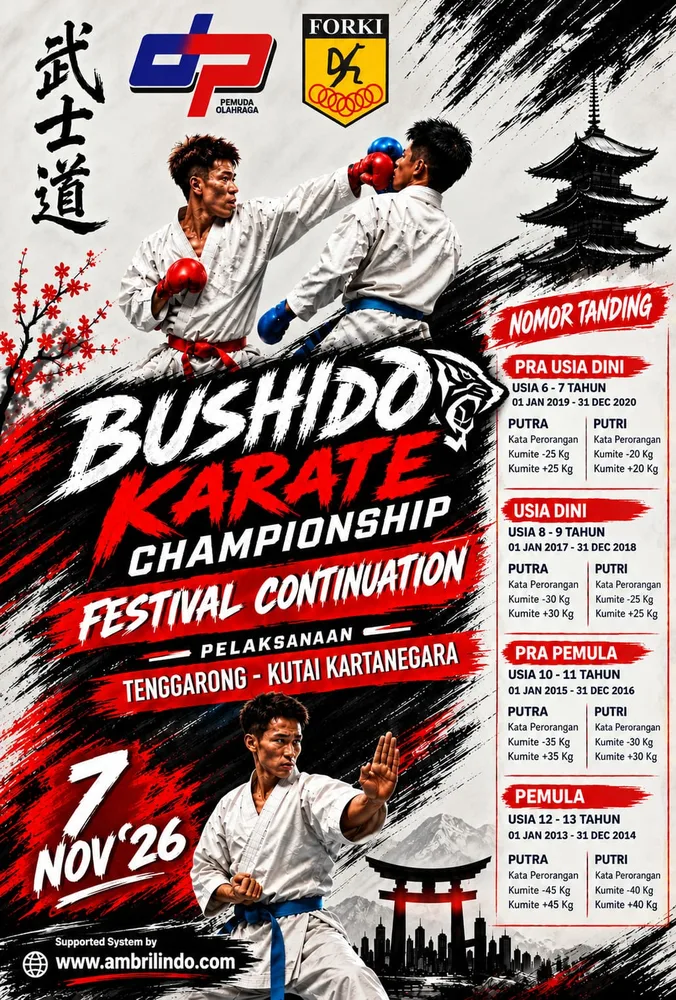 KEJUARAAN KARATE BUSHIDO I (FESTIVAL CONTINUATION)
