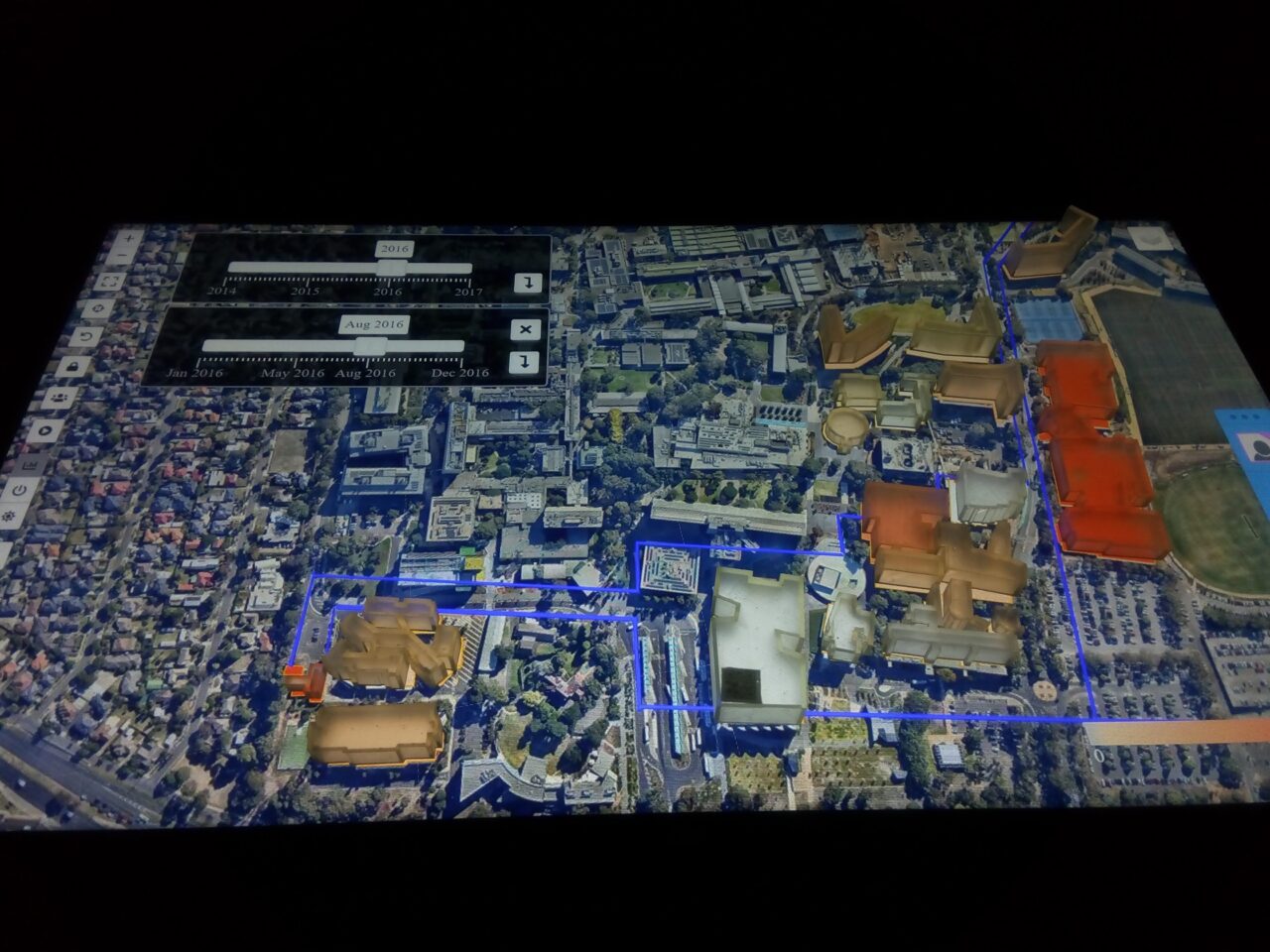 Visualisation of energy consumption, 2019, digital visualizations on multi-touch table top.