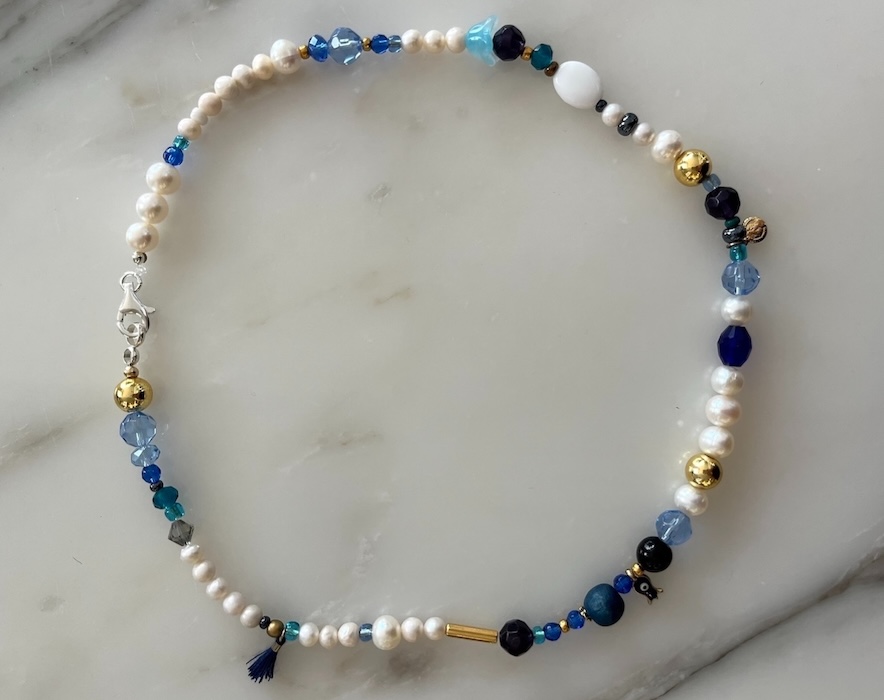 Aegean Sea Inspired Freshwater Pearl Necklace