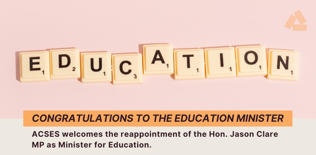 A graphic congratulating the reappointed Education Minister.