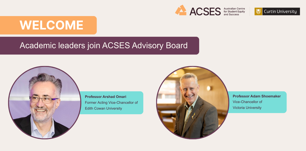 Graphic announcing the appointments of Arshad Omari and Adam Shoemaker as members of the ACSES Advisory Board.