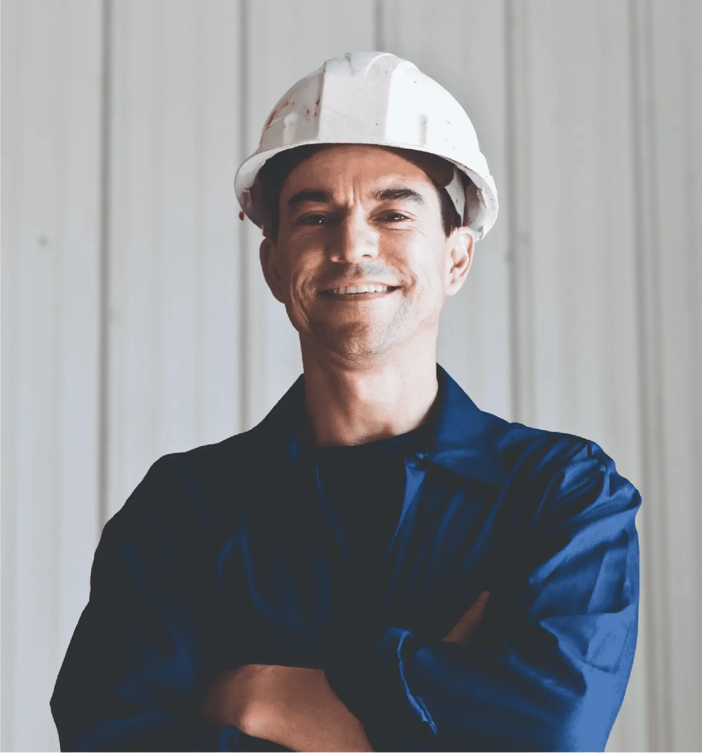 man with hard hat at work