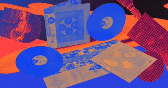 Collage of Vinyl records by Eraserheads, Reese Lansangan, and Barbie Almalbis