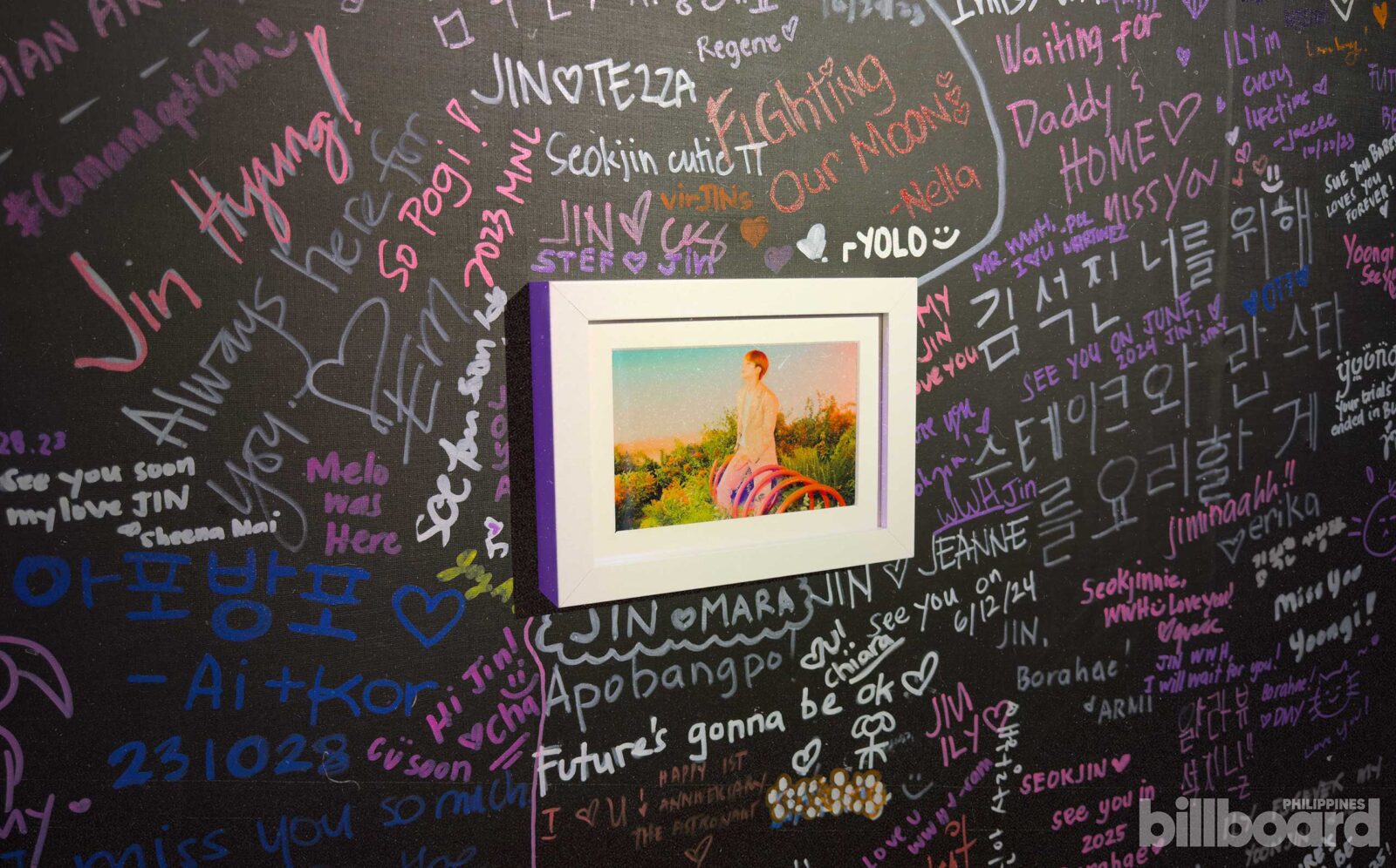 BTSxJames Jean exhibit wall writings