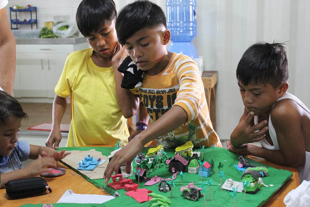 Masterplanning workshop with the children in the orphanage