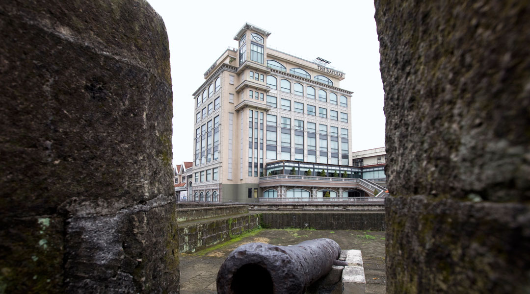 The Bayleaf hotel is located right beside the walls of Intramuros. Additions to the original structure include the penthouse, and third floor deck that houses an Italian restaurant, Rafaeli.