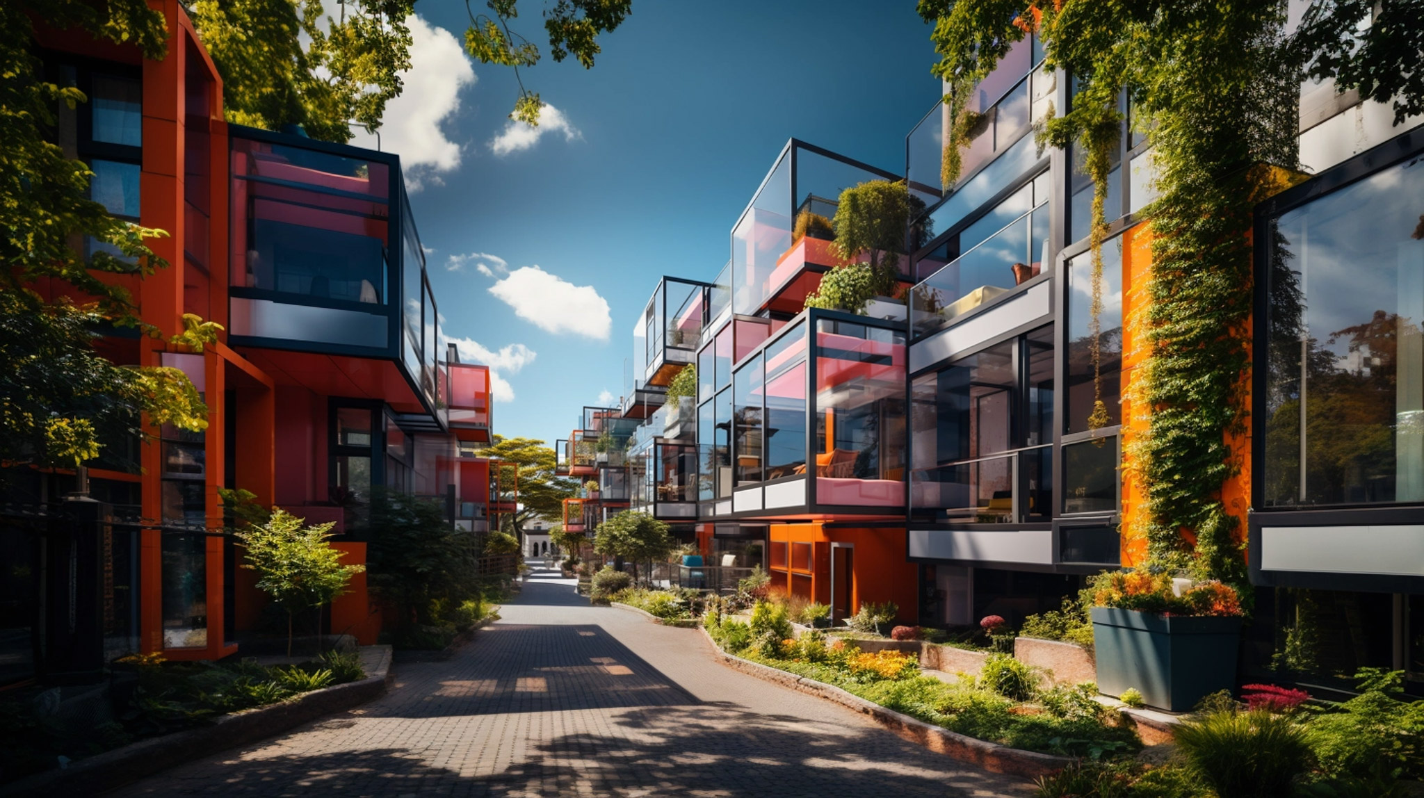 An architectural render of a mixed use development.