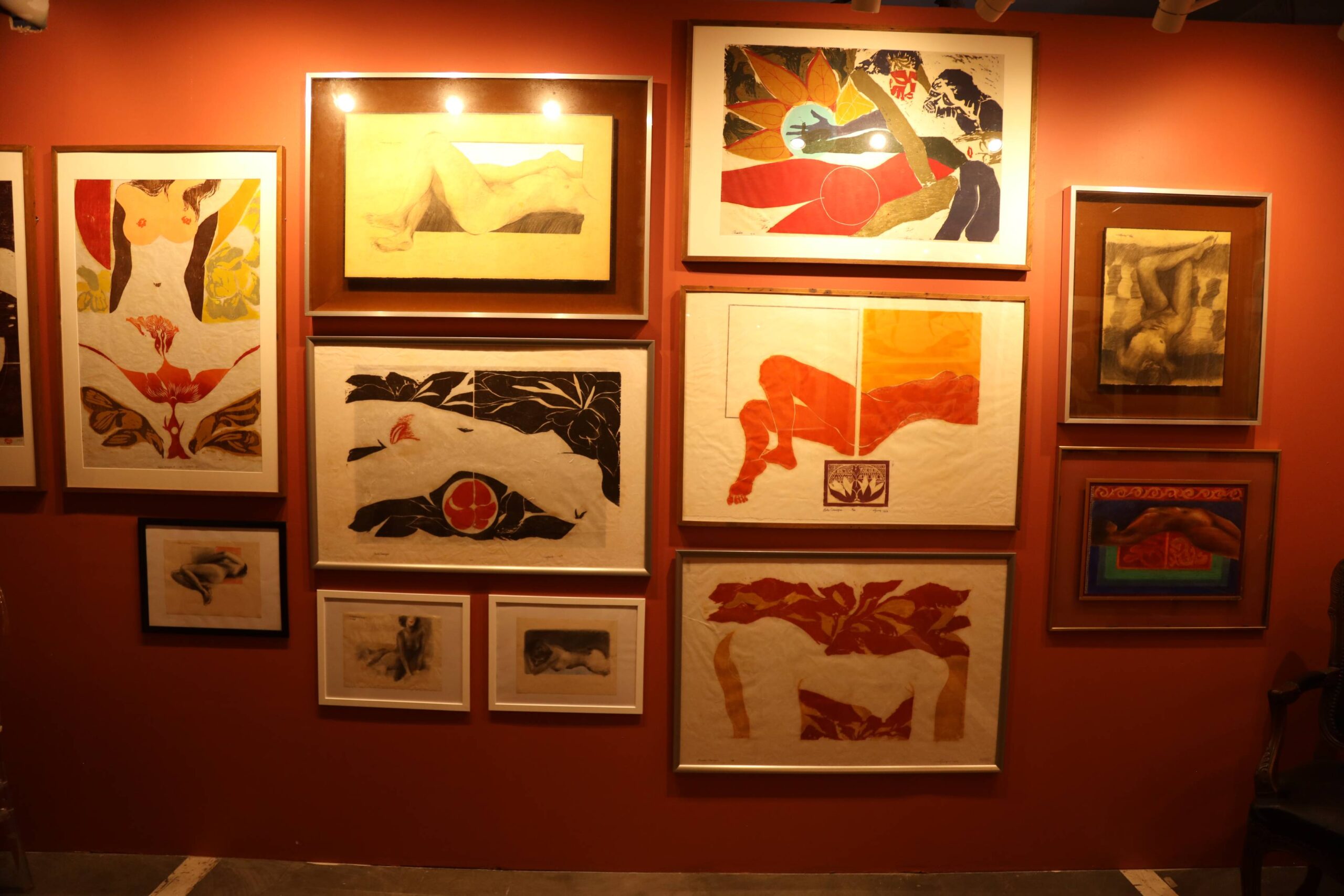 Nude paintings for the Rod Paras-Perez exhibit at Art Fair 2024.