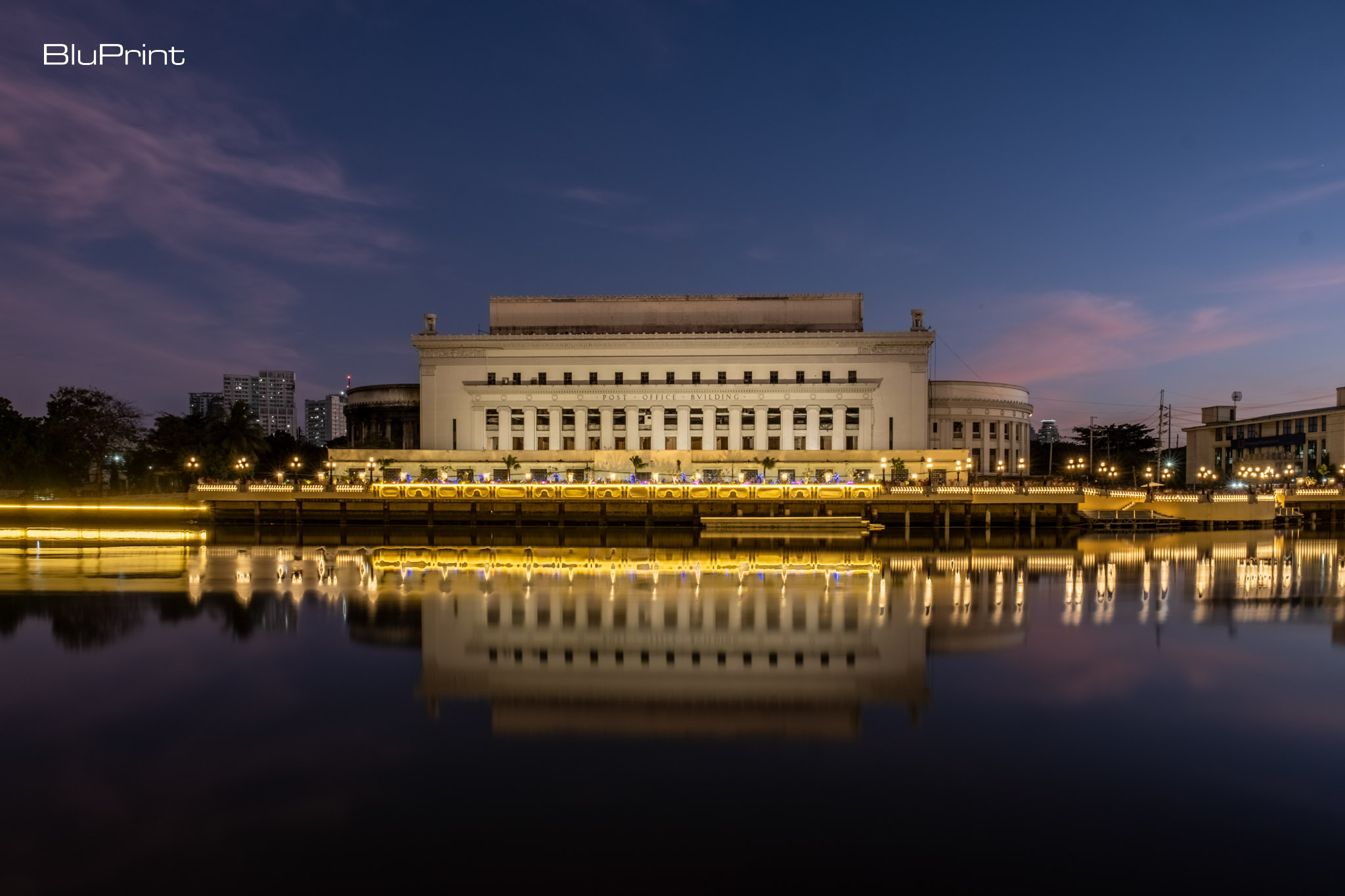 An view of the esplanade along the Pasig River next to the Manila Central Post Office.