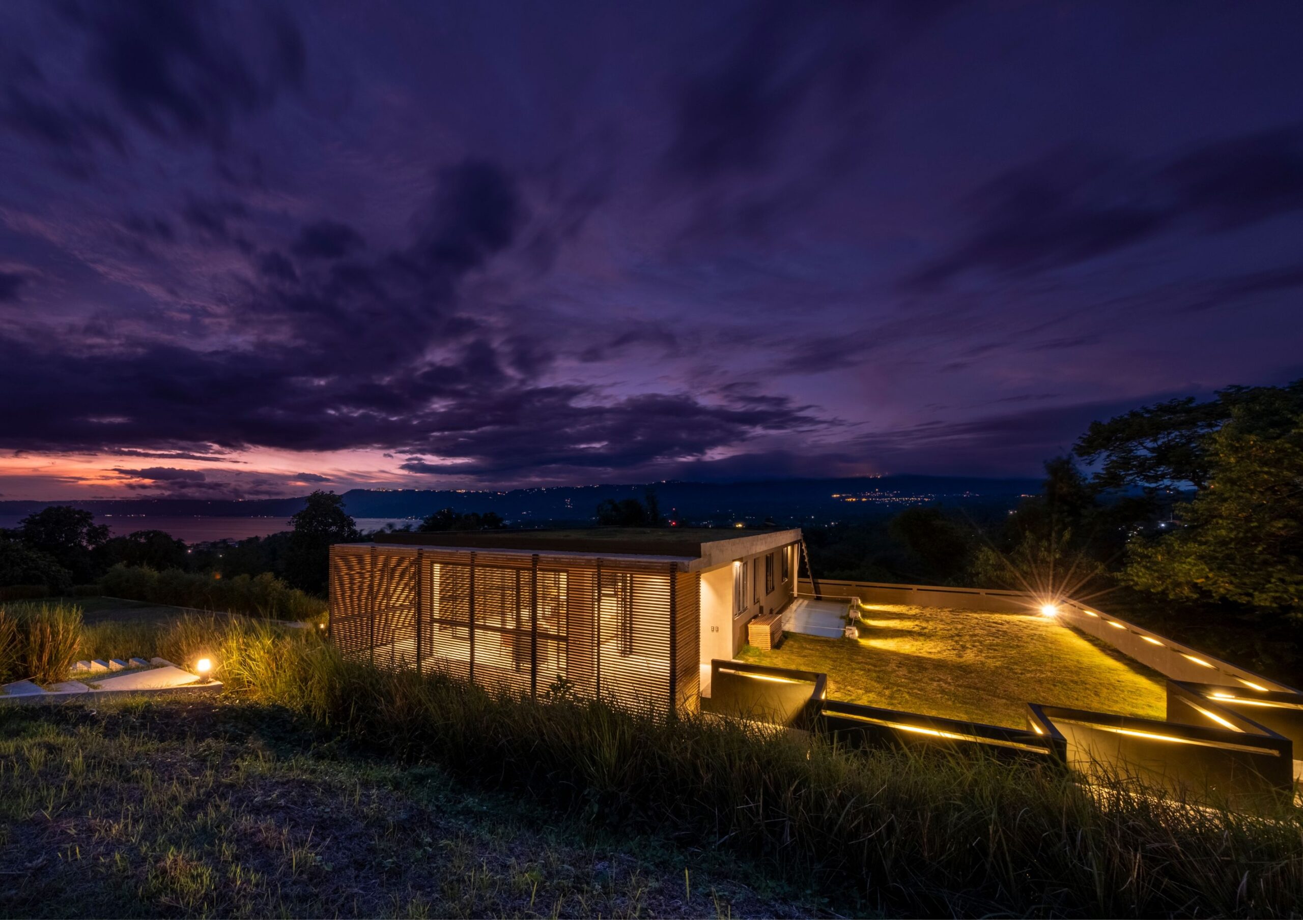 A night shot of the lower Parallel villa in Tanauan, Batangas.