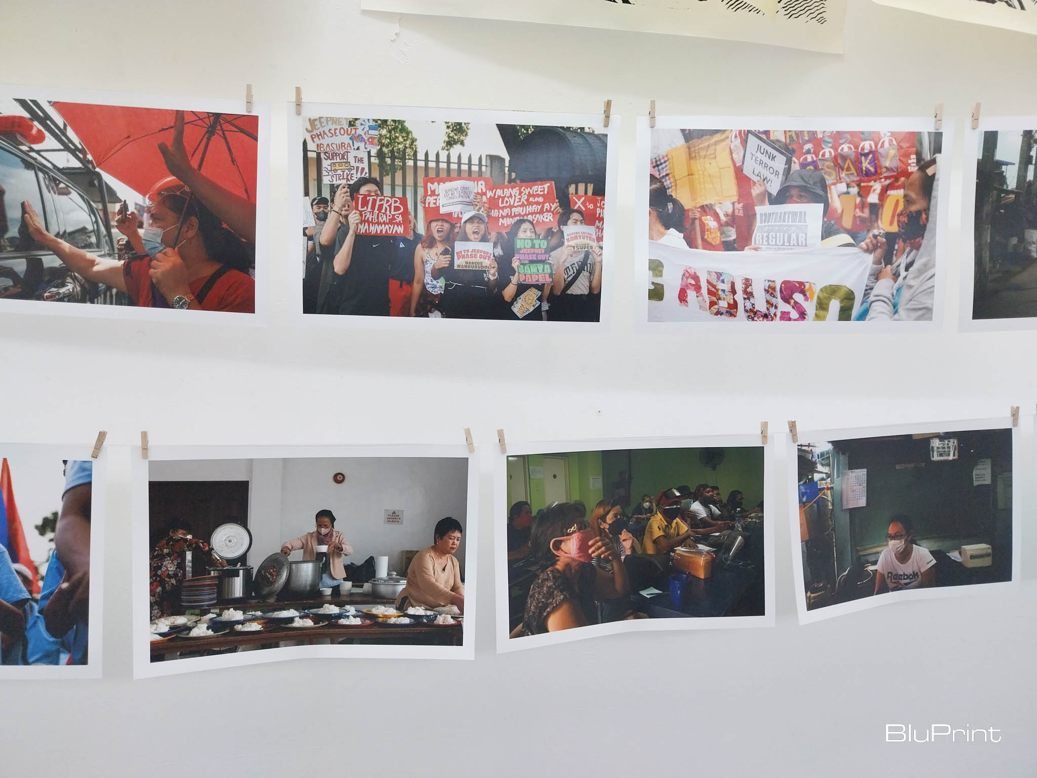 Tel Delvo's photographs exhibited in "Alburoto." Photo by Elle Yap.