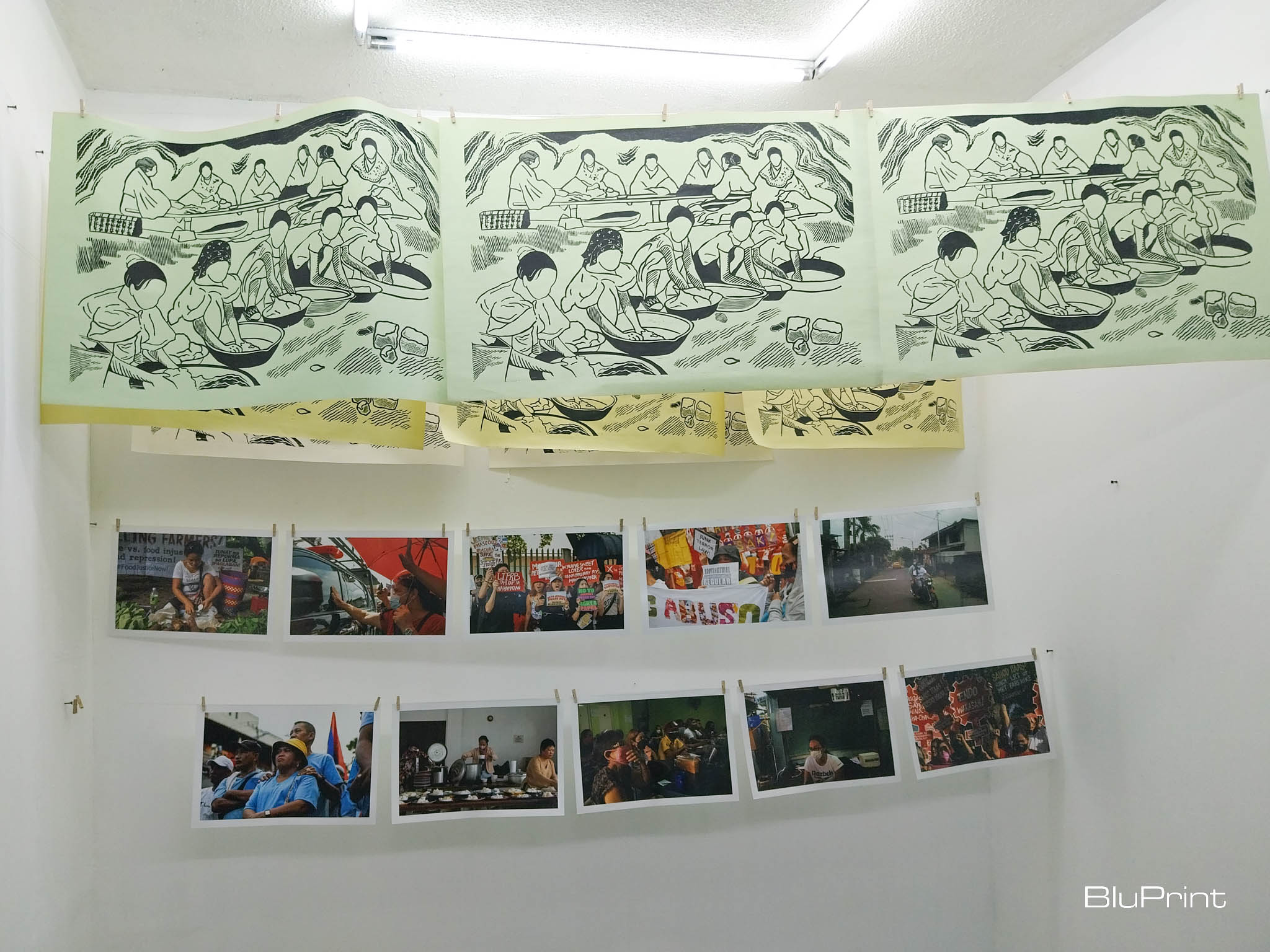 Some of the works exhibited in "Alburoto." Photo by Elle Yap.