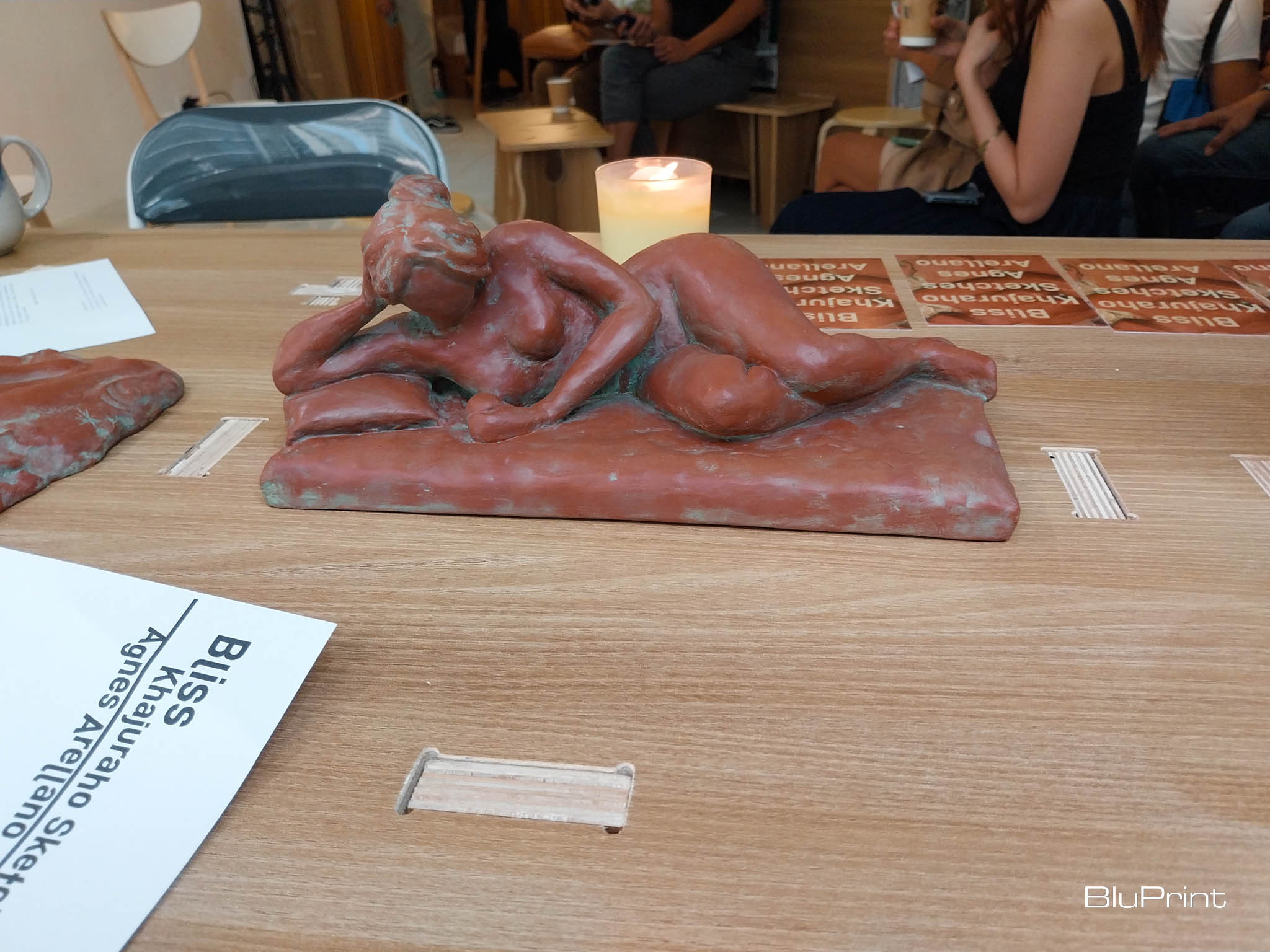 A close-up of one of the table sculptures. Photo by Elle Yap.