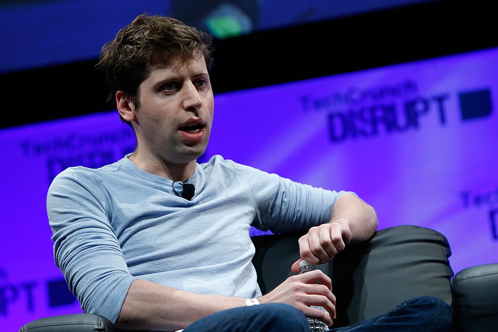 Sam Altman, CEO of OpenAI. Photo by TechCrunch. Source: Wikimedia Commons.