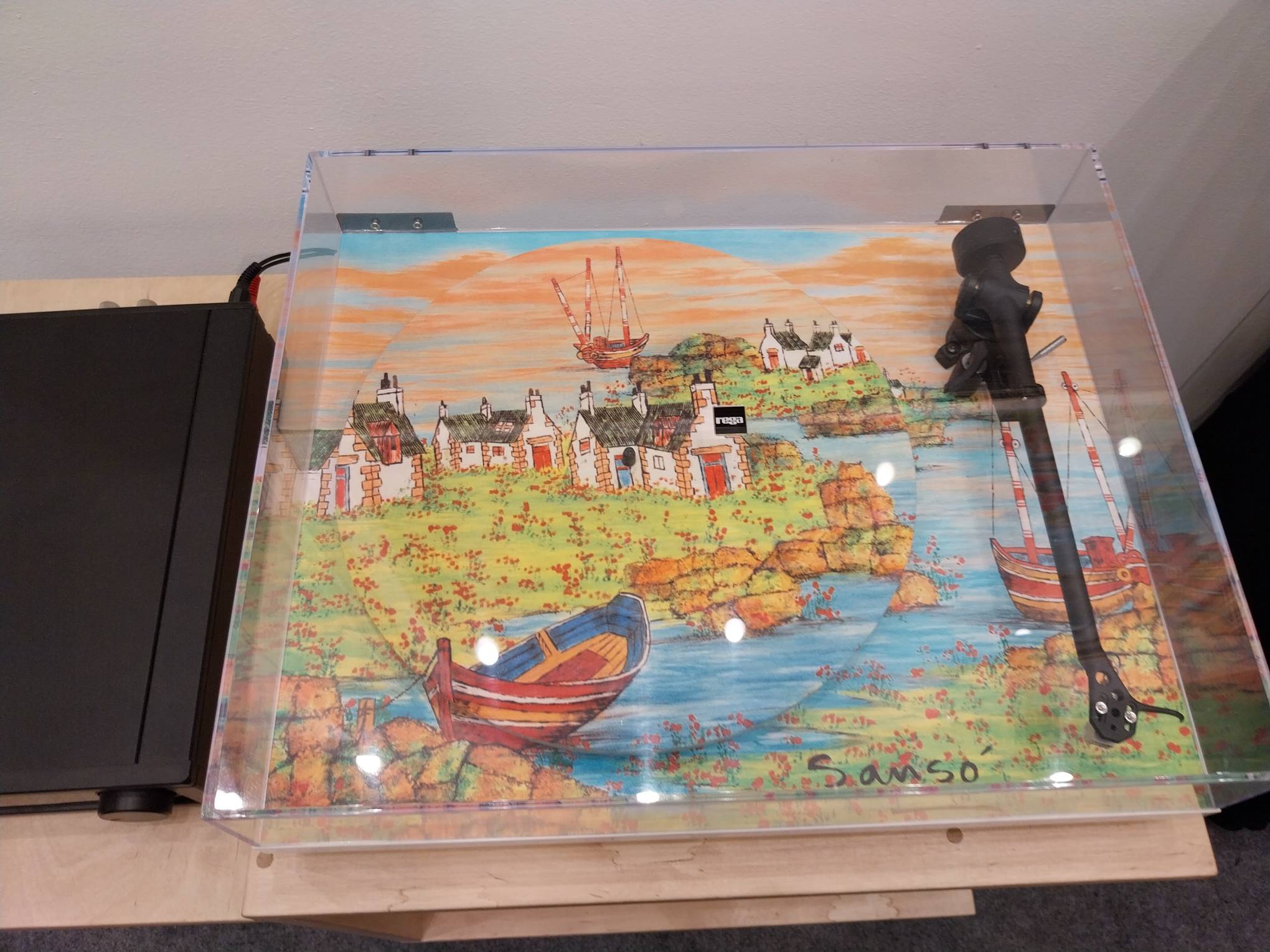 Vinyl player with a work by Juvenal Sanso. Photo by Elle Yap.