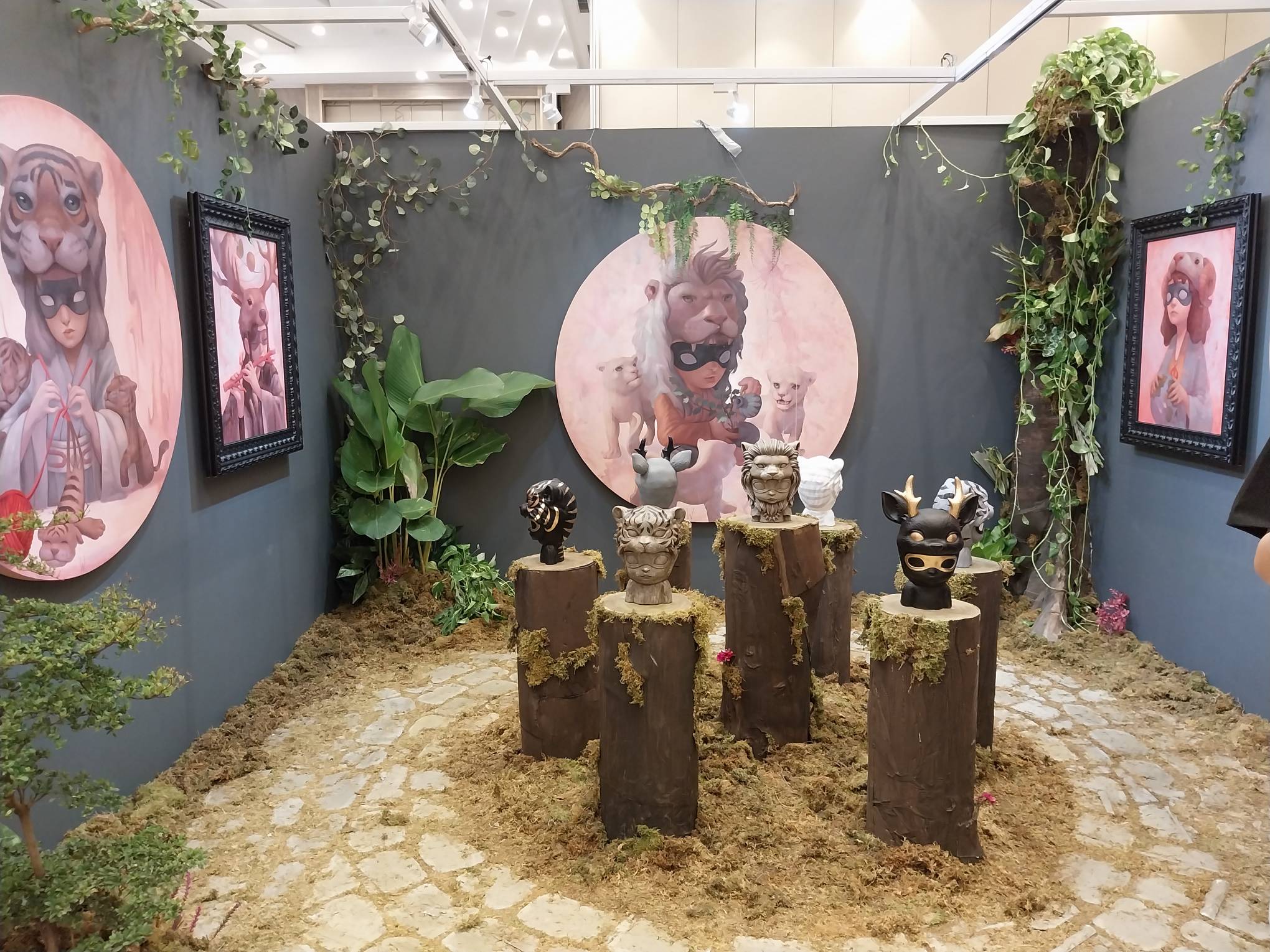 MoCAF booth “Echoes of Enchantment” by Wrenn. Photo by Elle Yap.