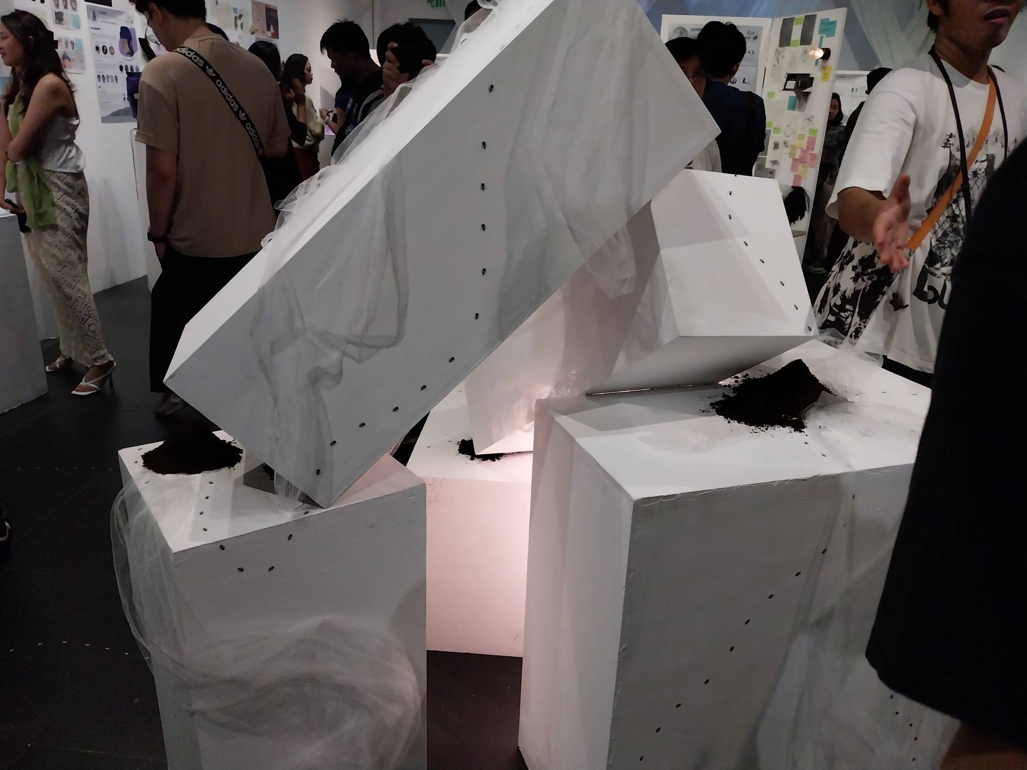 A mixed-media artwork attempting to visualize the anthill metaphor of Avante. Photo by Elle Yap.