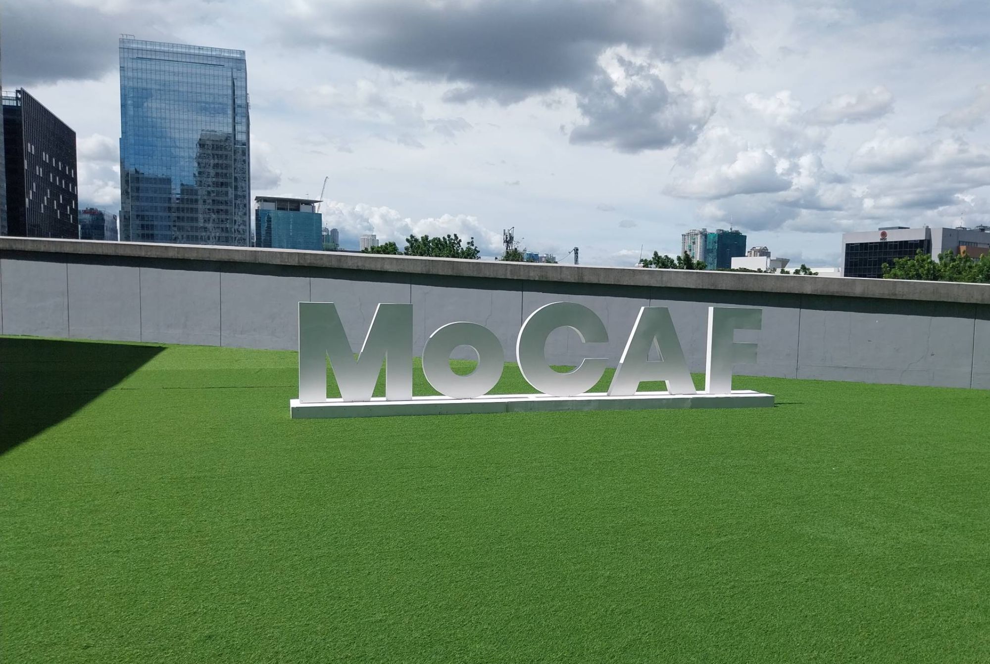 The MoCAF sign at the third floor of the Marquis Events Place. Photo by Elle Yap.