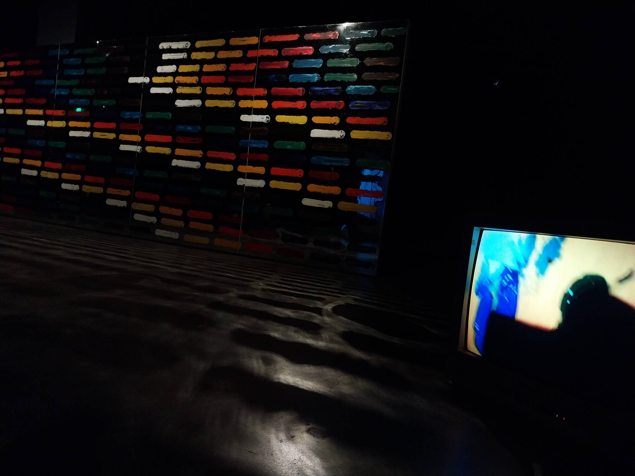 A TV showing the camera used as paint.  Photo by Patricia Yap.