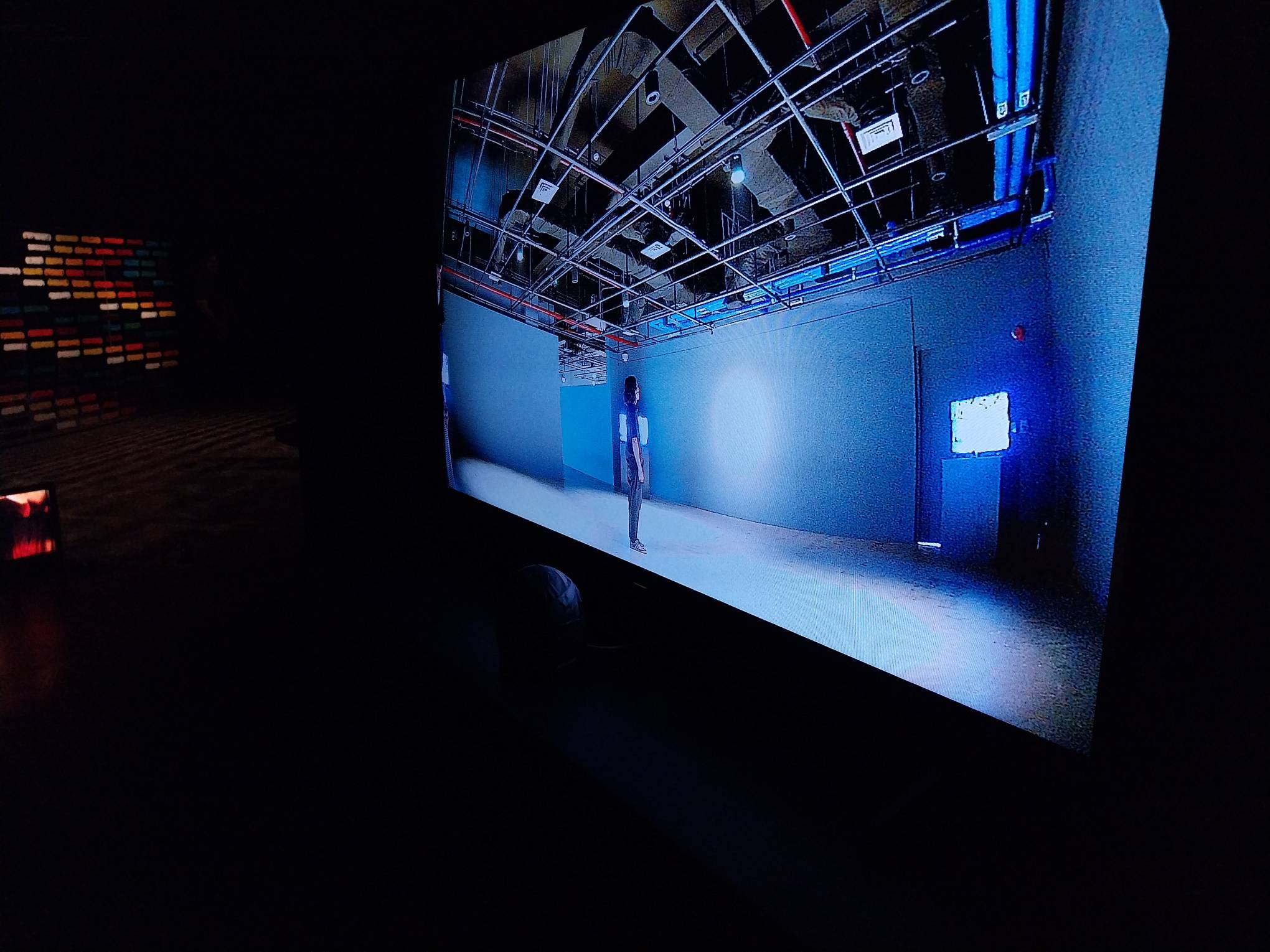 Video feed for Kaloy Olavides' work. Photo by Patricia Yap.