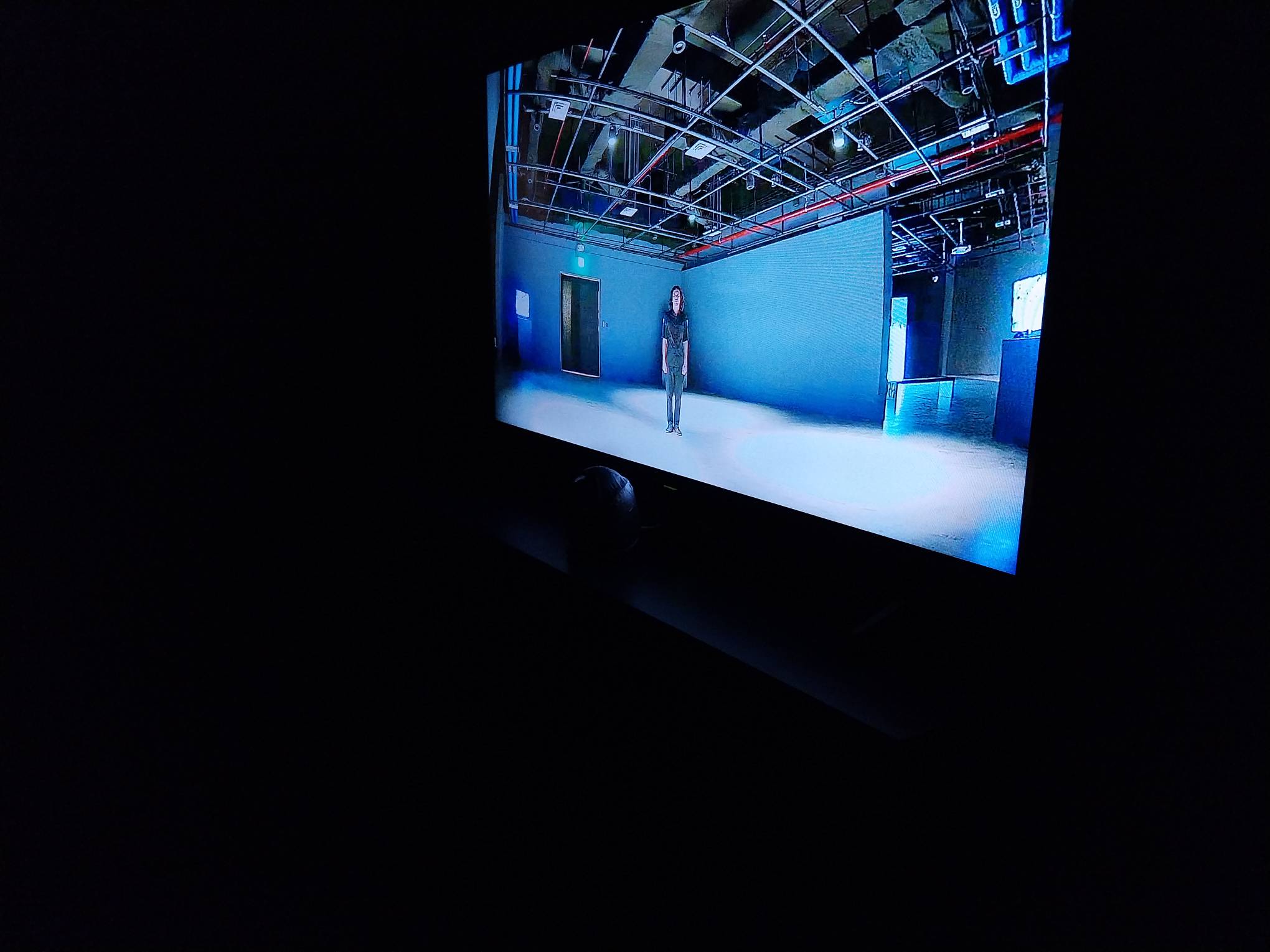 Video feed for Kaloy Olavides' work. Photo by Patricia Yap.