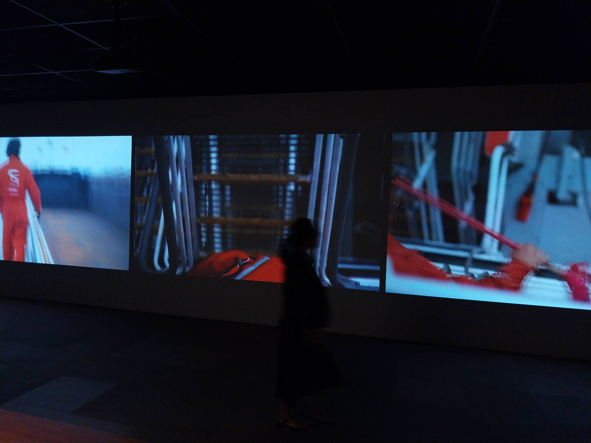 A clip for Martha Atienza’s video art work for "Transitions and Continuity." Photo by Patricia Yap.