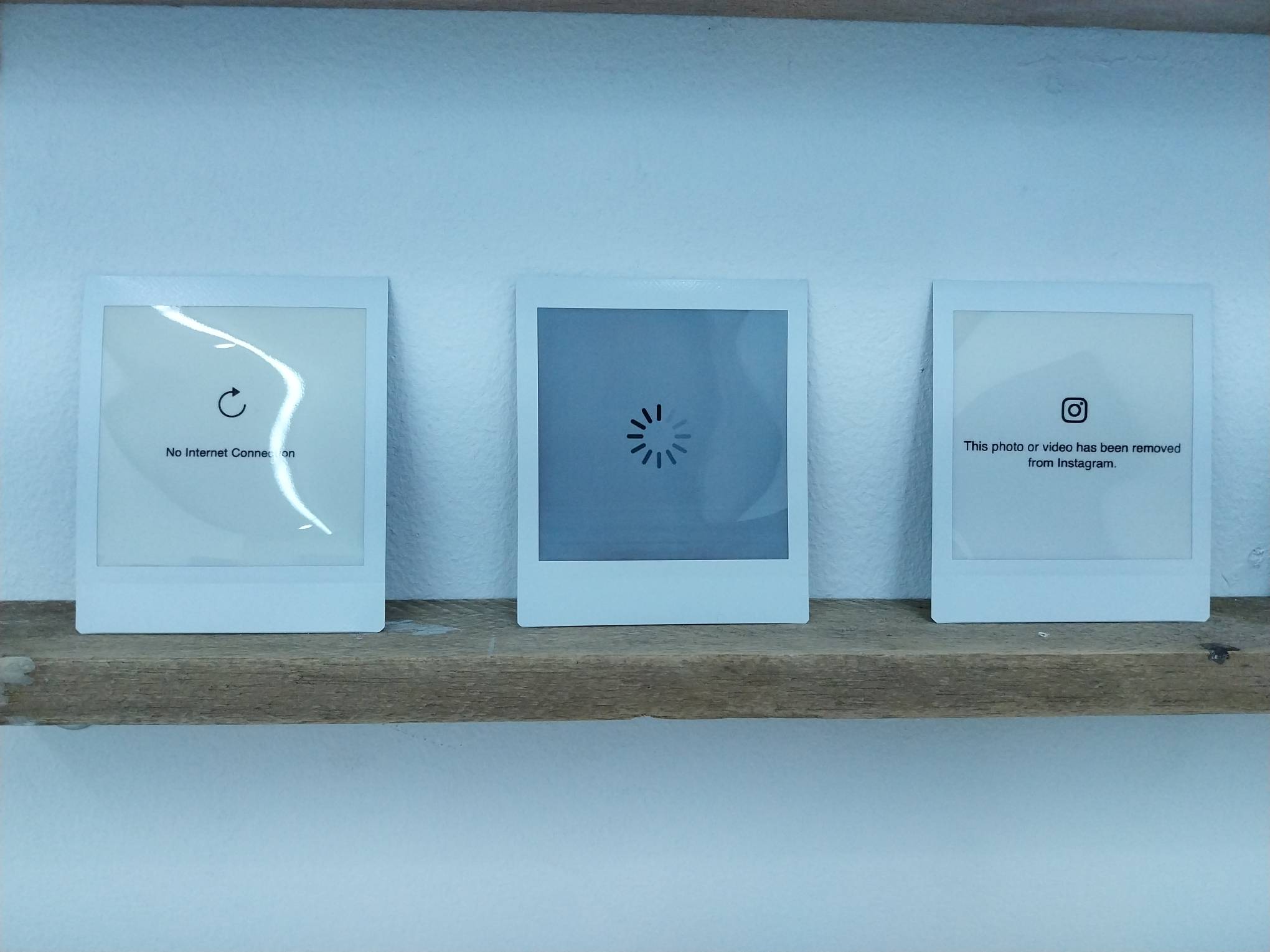 Three Polaroids by MM YU. Photo by Elle Yap.