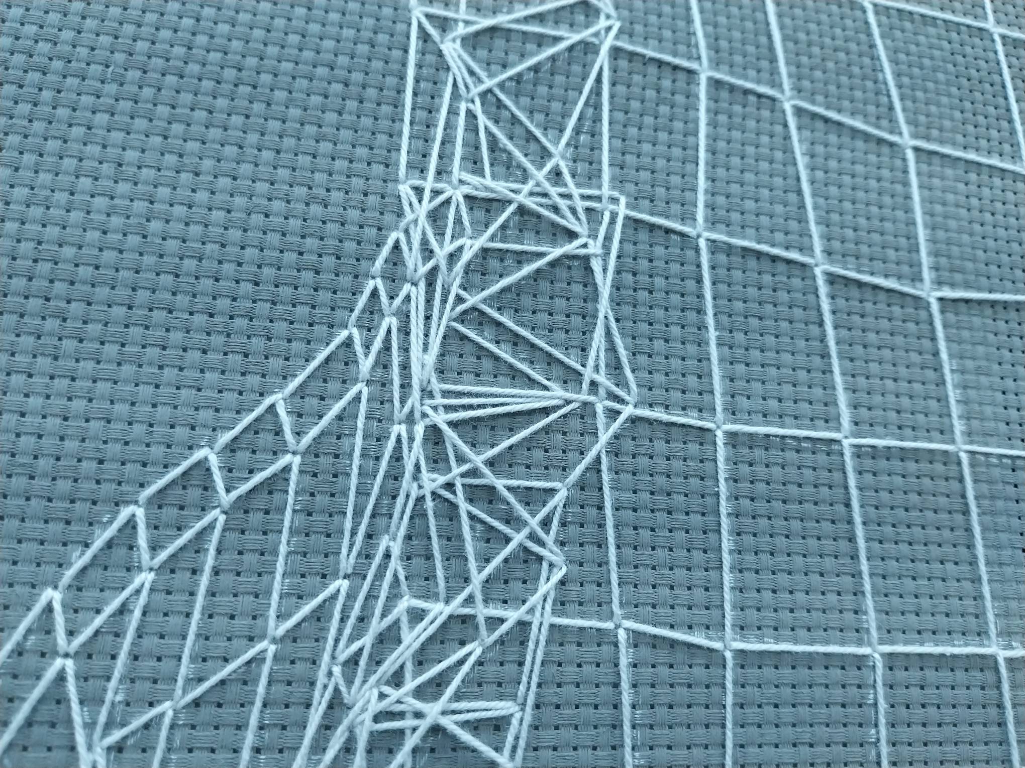 Celine Lee's threadwork as seen in "On Appropriation." Photo by Elle Yap.