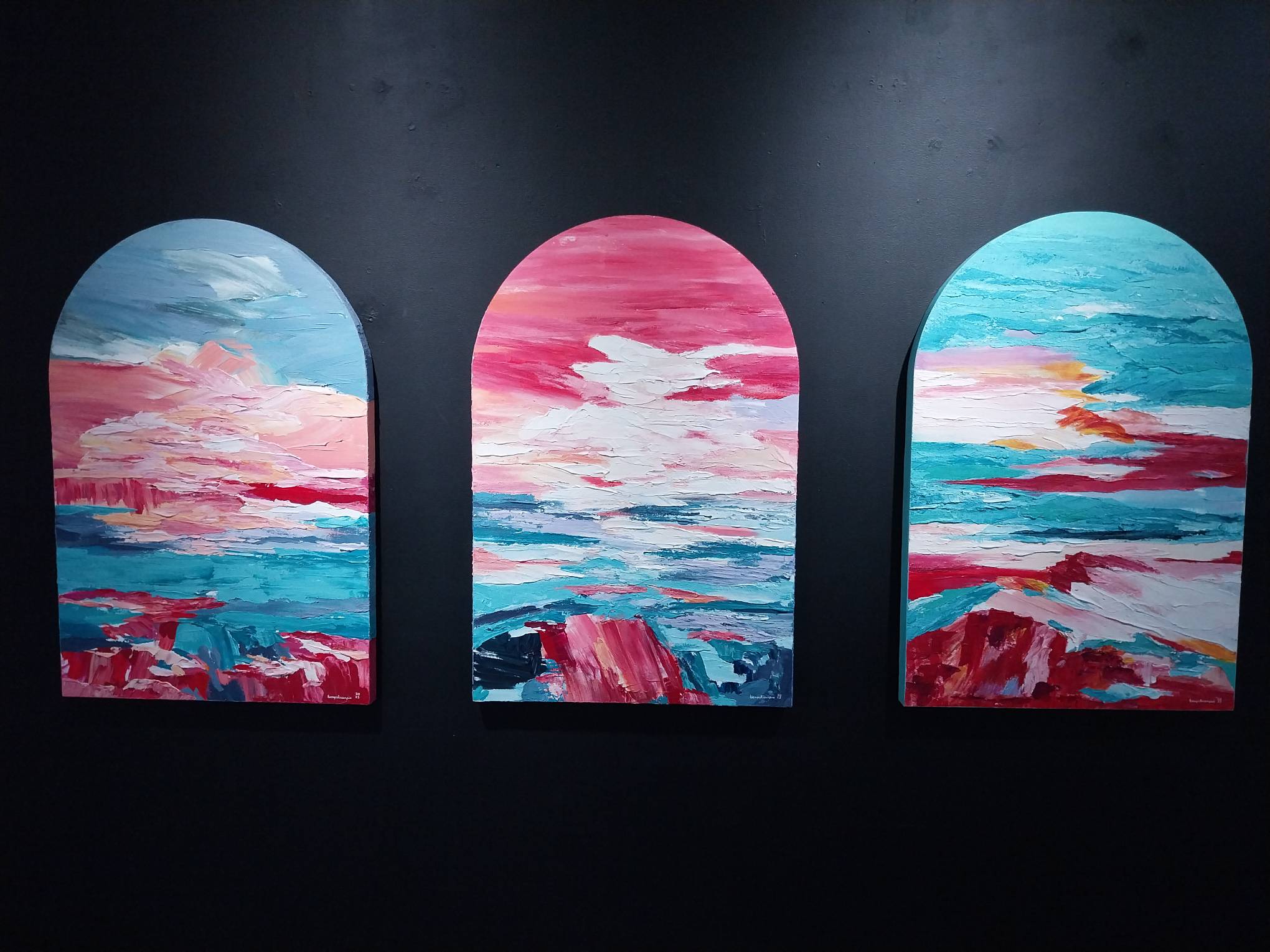 Three paintings for "Sea of Stories."