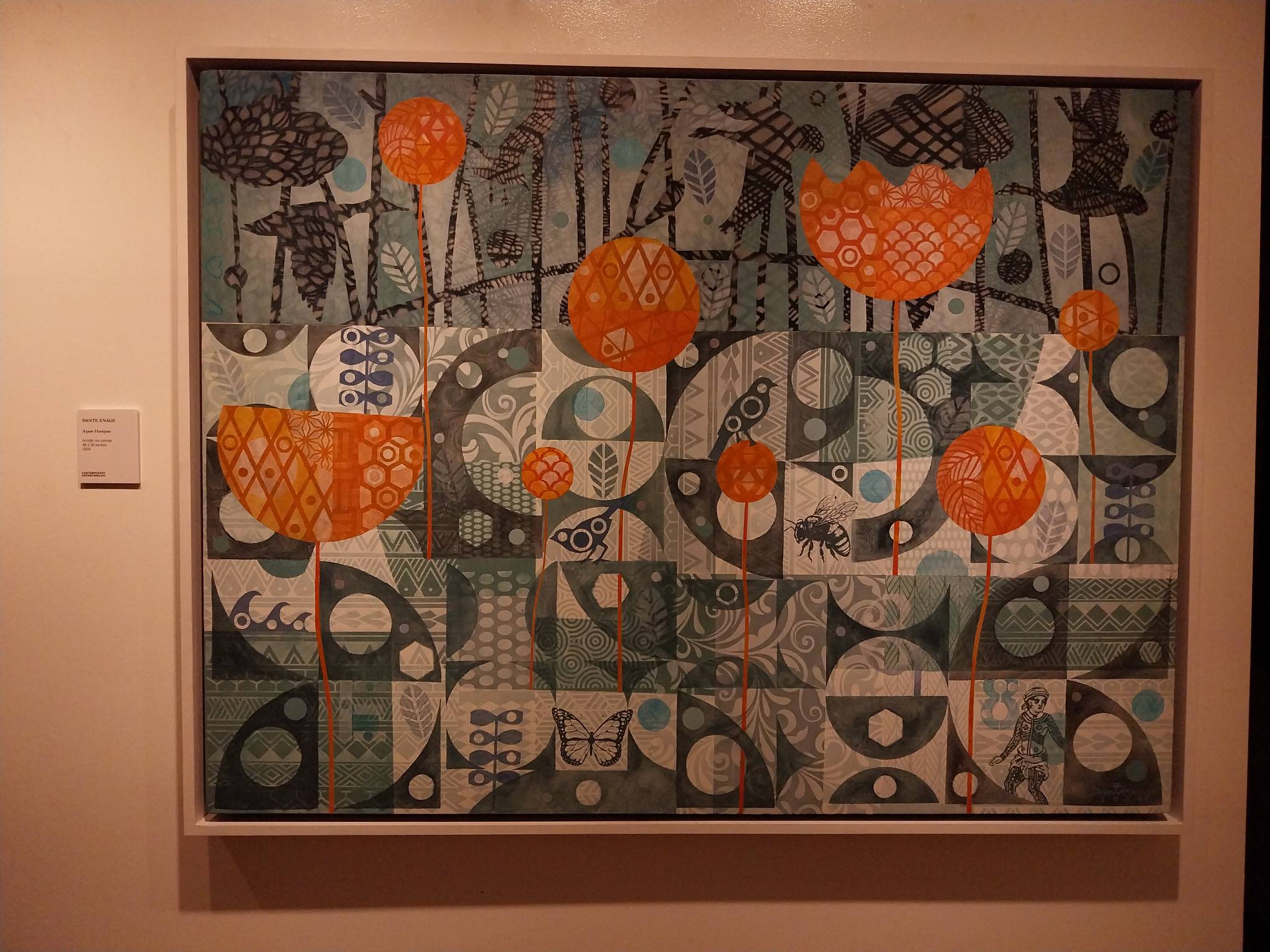 A painting by Dante Enage for "Patterned Paradise."