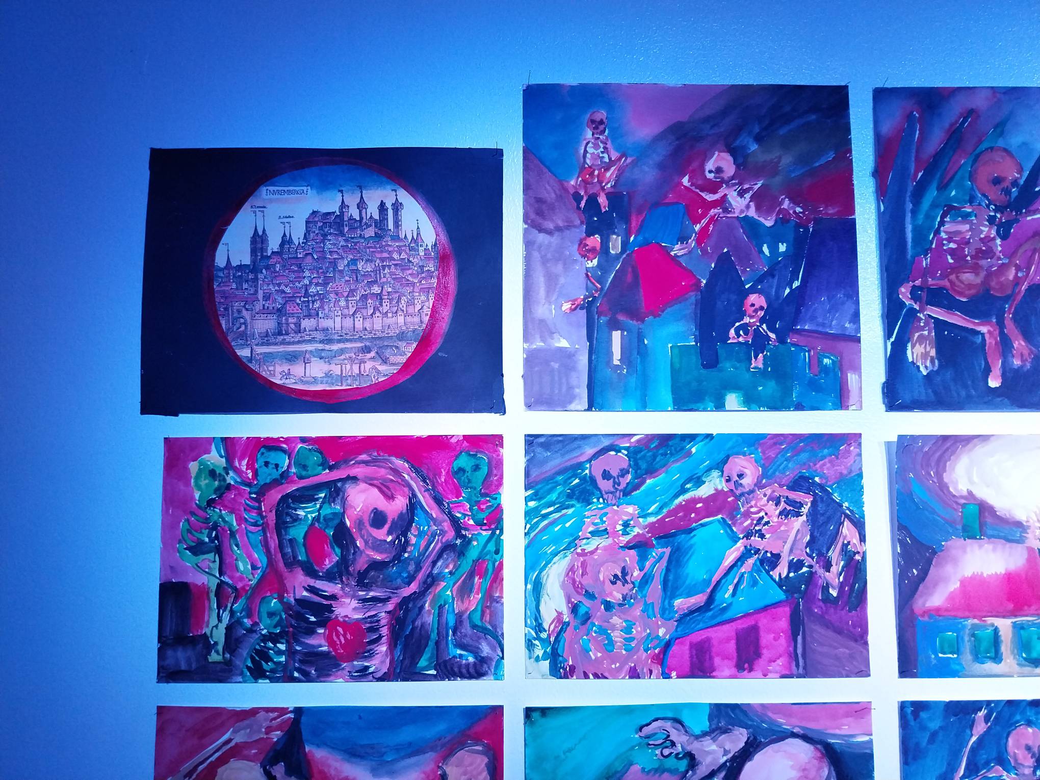 Close-up of Storyboards by Enrique Marty for "Wolves at the Door."