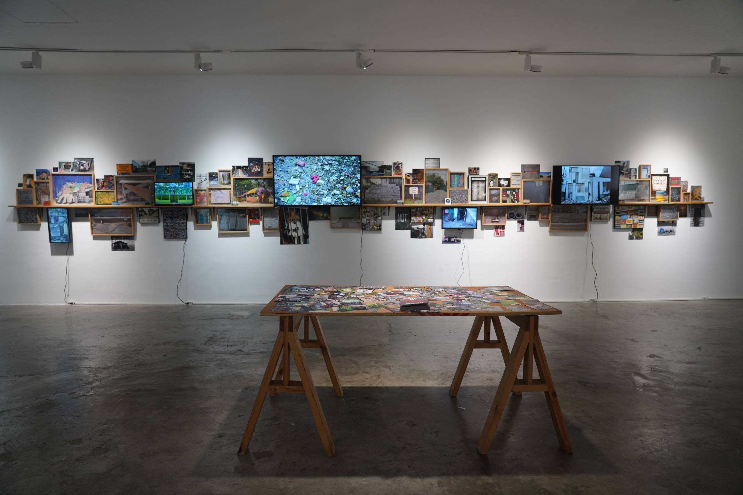 Some of the exhibited works at "either/or." Photo provided by the artist.