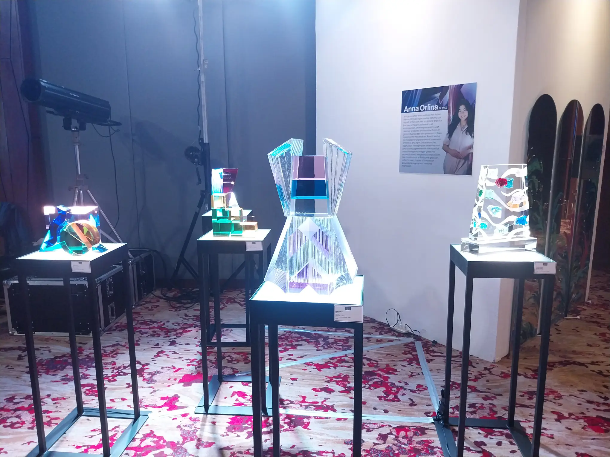 Glass works by Anna Orlina in "Lamina: A Curated Lifestyle Fair" which inspired her art couture collection.