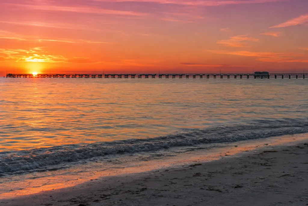 Sunset over the Busselton Jetty and Geographe Bay