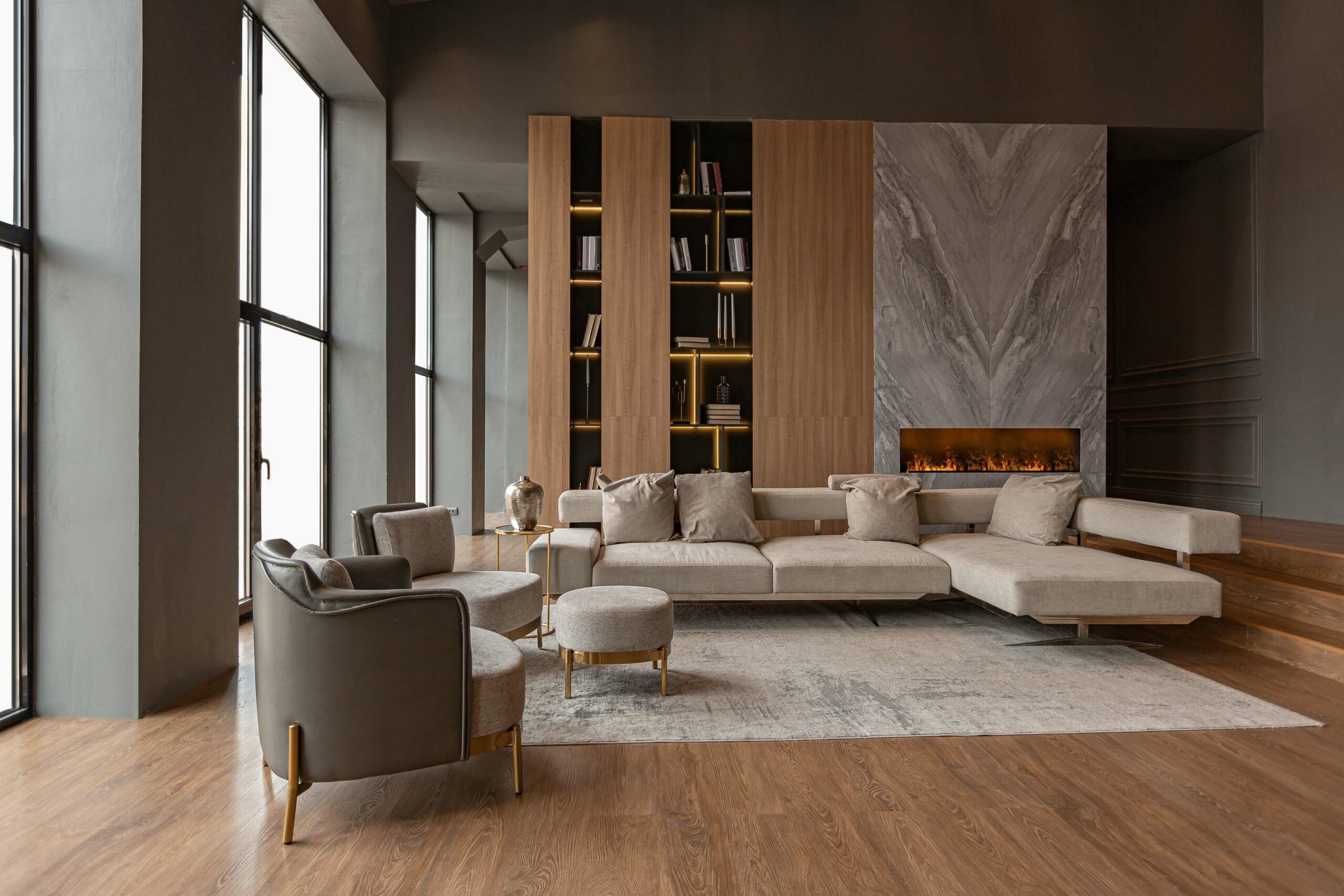 Chic,Modern,Design,Of,A,Dark,Expensive,Interior,Of,A