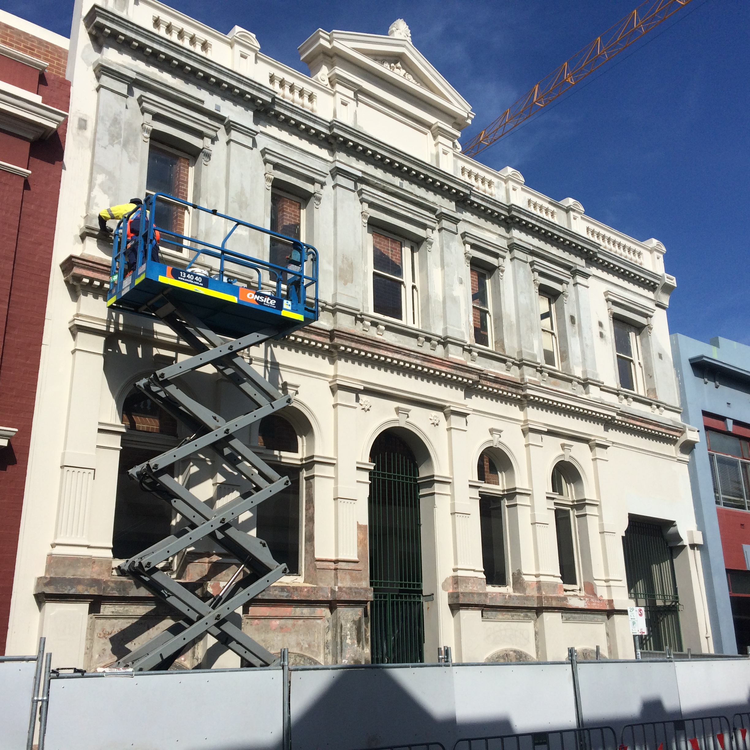 Heritage building Customs House undergoing repairs.