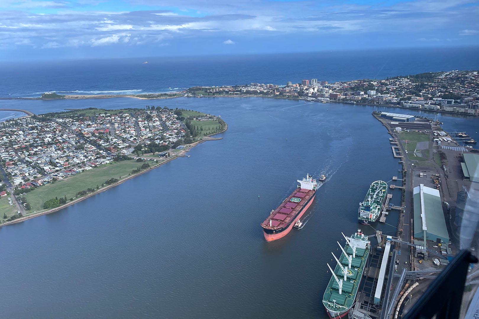 Aerial view of the Port of Newcastle.