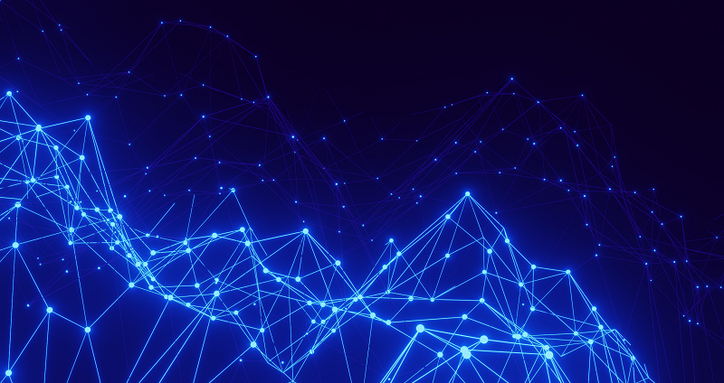 Computer graphic of network graph