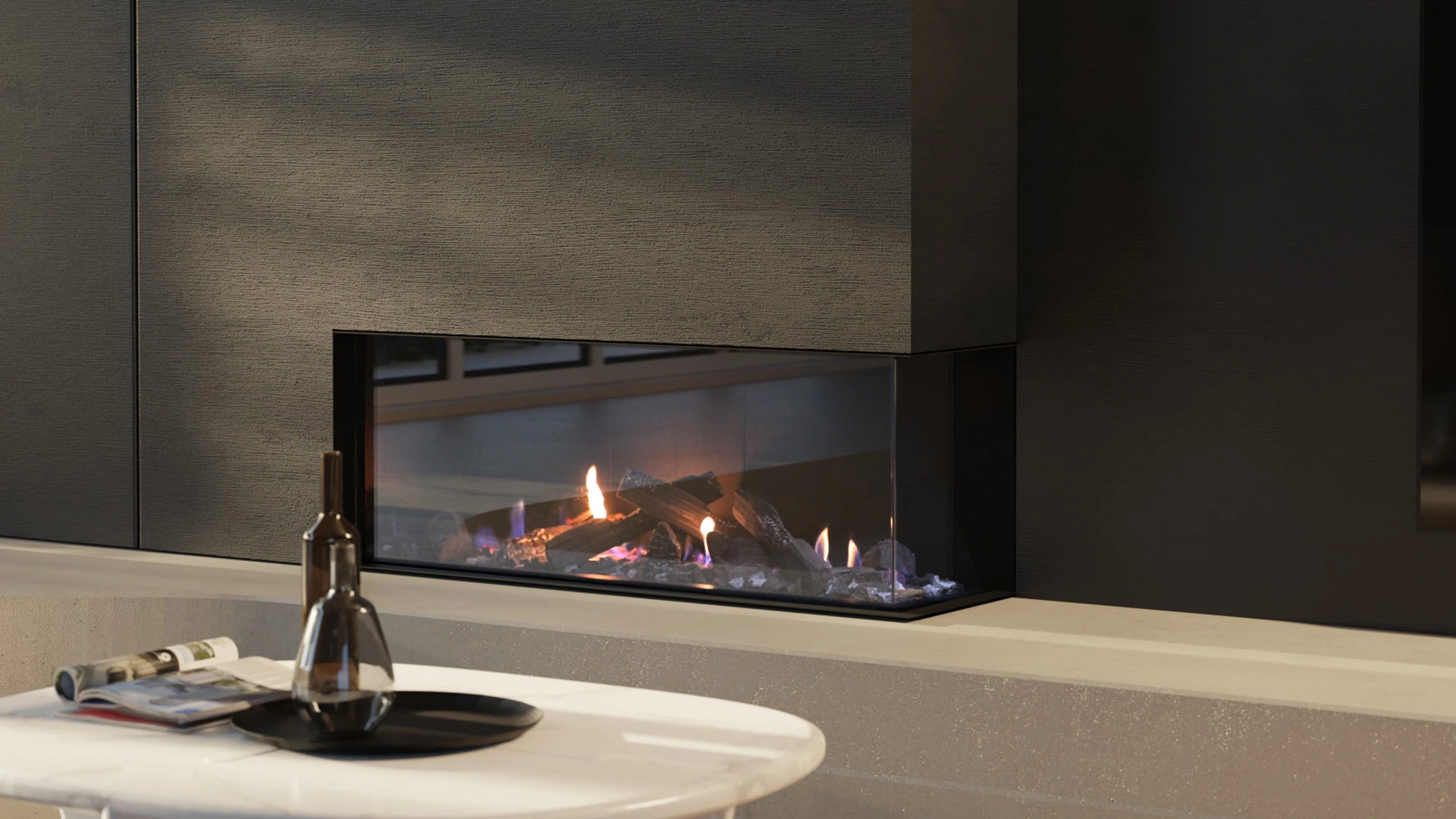 Escea DN1150 Corner Gas Fireplace - Hearth House South West