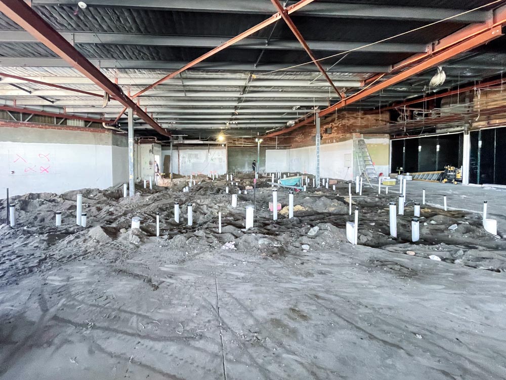 Commercial drainage system set up