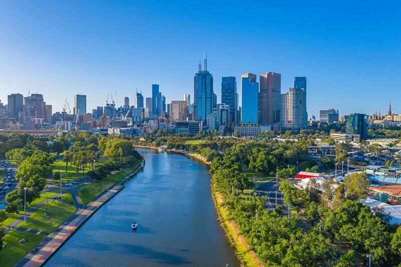 Melbourne Yarra River Skyline