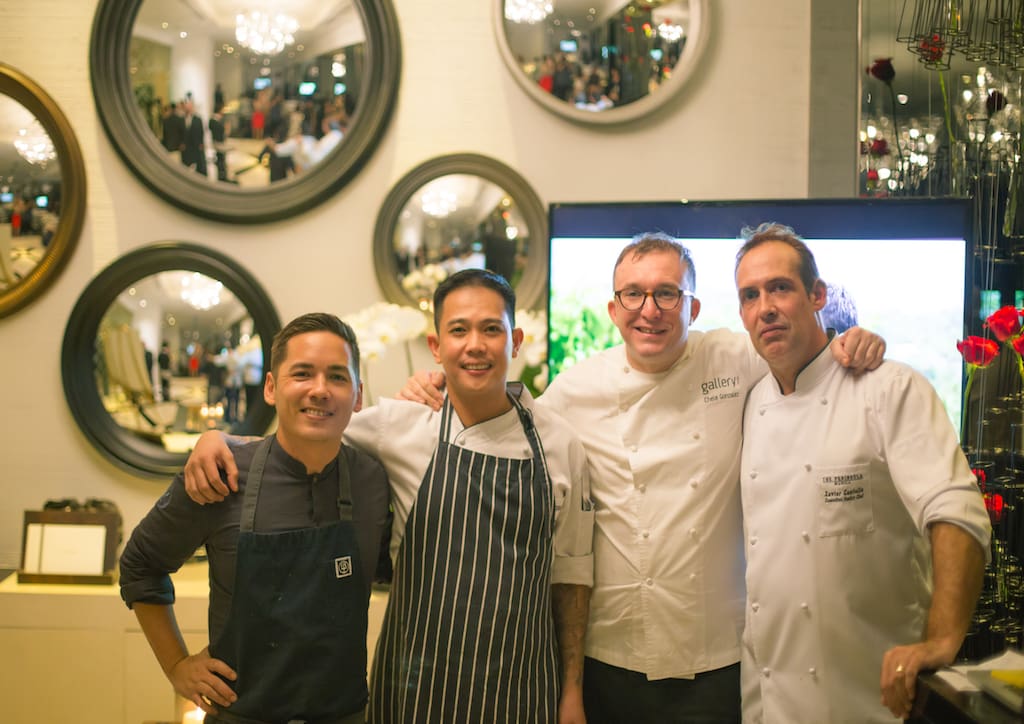 Josh Boutwood of The Test Kitchen, The Peninsula Manila Old Manila Chef de Cuisine Allan Briones, Chef Chele Gonzalez of Gallery Vask, The Peninsula Manila Executive Pastry Chef Xavier Castello
