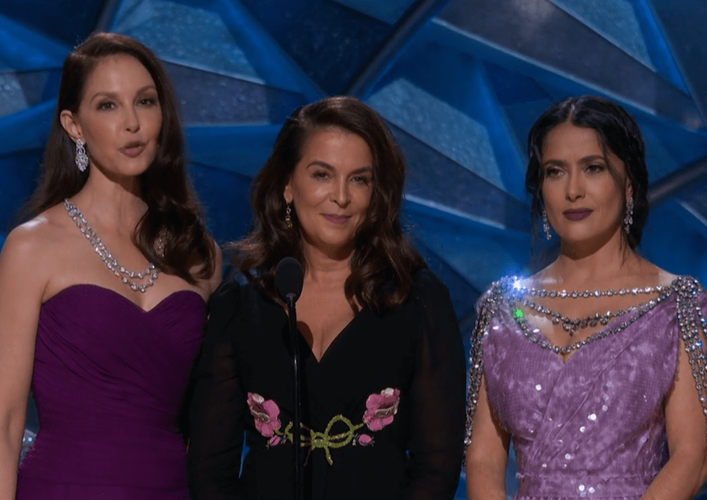 Ashley Judd, Annabelle Sciorra and Salma Hayek Pinault give a speach about inclusion in Hollywood
