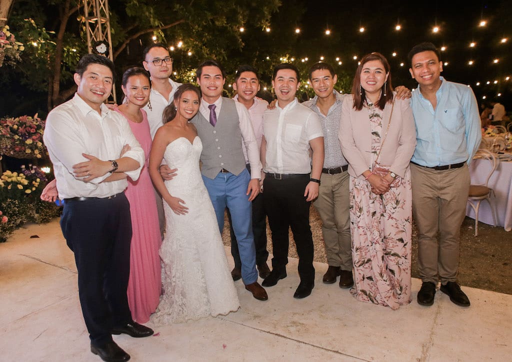 Bryan Wong, Samantha Lim, Ken Barrascoso, the newlyweds, Stanmford Lee, Jed Cinco, Paul Albano, Barbara Barracoso, Marlon De Vera